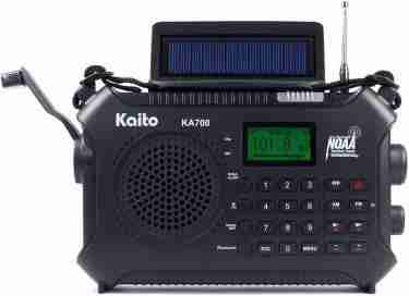 Kaito KA700 Bluetooth Emergency Hand Crank Dynamo & Solar Powered AM FM Weather NOAA Band Radio with Recorder and MP3 Player