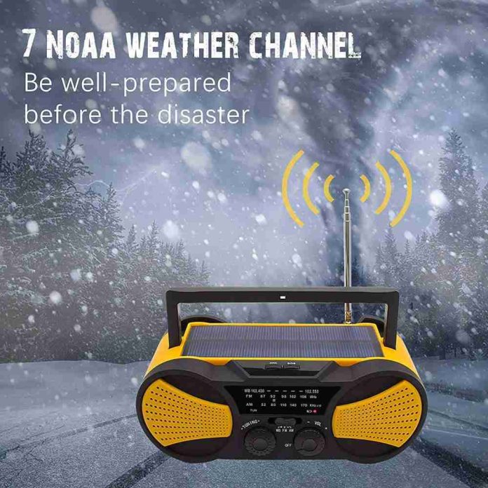 Emergency Crank NOAA Weather Radio Audio Speaker and Running Snail AM/FM