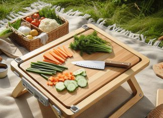 cutting board prep food safely off the ground with a portable cutting board 1