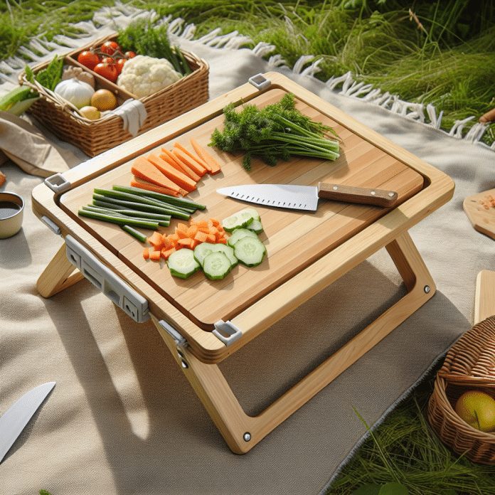 cutting board prep food safely off the ground with a portable cutting board 1