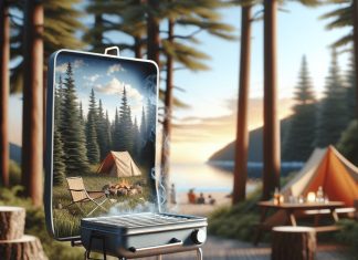 portable grill cook over an open flame with a lightweight foldable camping grill