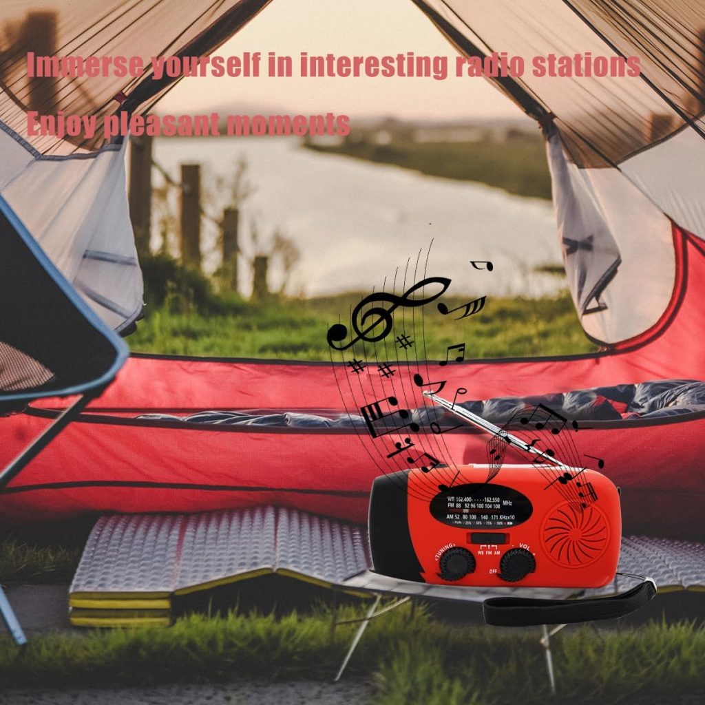 Alertsync 5000mah Emergency Weather Alert Radio, Hand Crank Radio Portable Phone Charger with 4 Modes Flashlight, AM/FM NOAA Solar Radio with SOS, Earphone Jack for Home Outdoor Emergency Hurricane