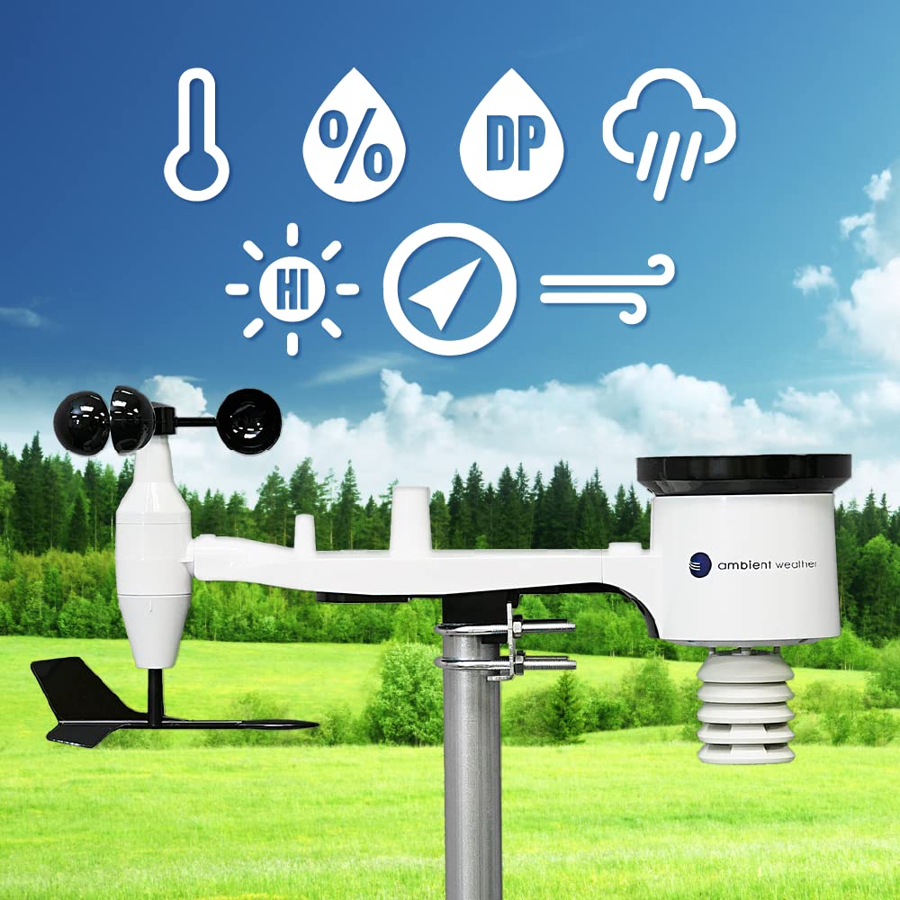 thumbnail image 2 of Ws 4000 Weather Station Ambient Weather WS-4000 Smart Weather Station - Solar Powered With Wi-Fi & Ultrasonic Sensors Tempest Weather Station 2 of 12
