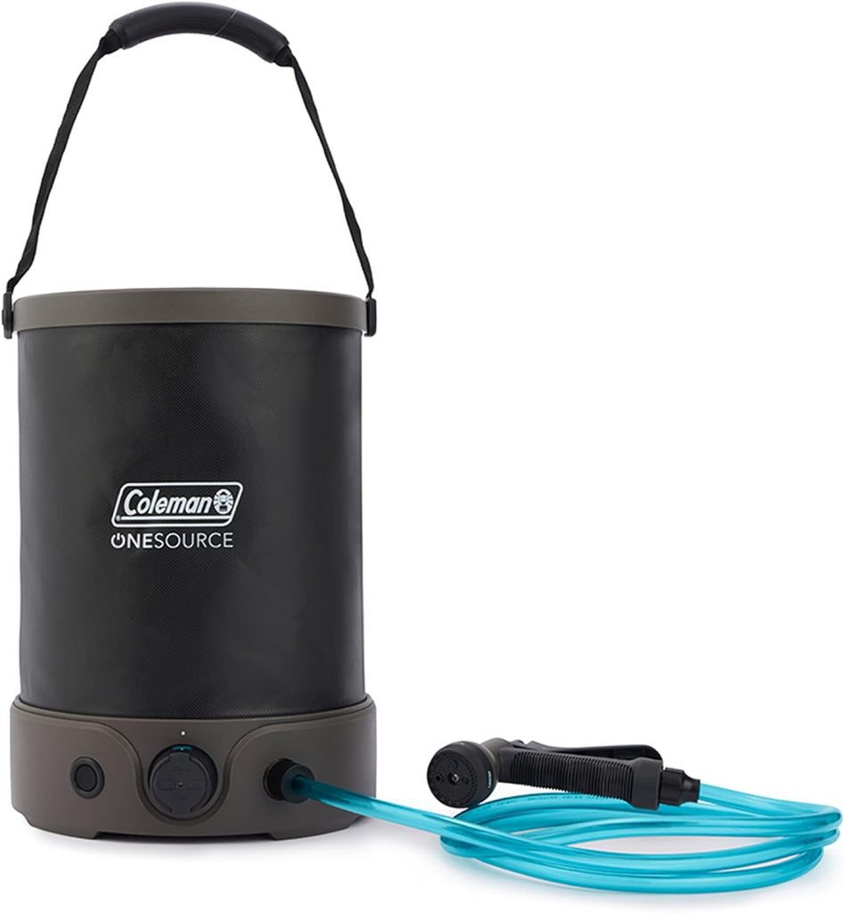 Coleman OneSource Rechargeable Outdoor Camping Gear: Camp Shower, Cordless Vacuum, Fan, Speaker, Air Pump Options with Included Rechargeable Battery