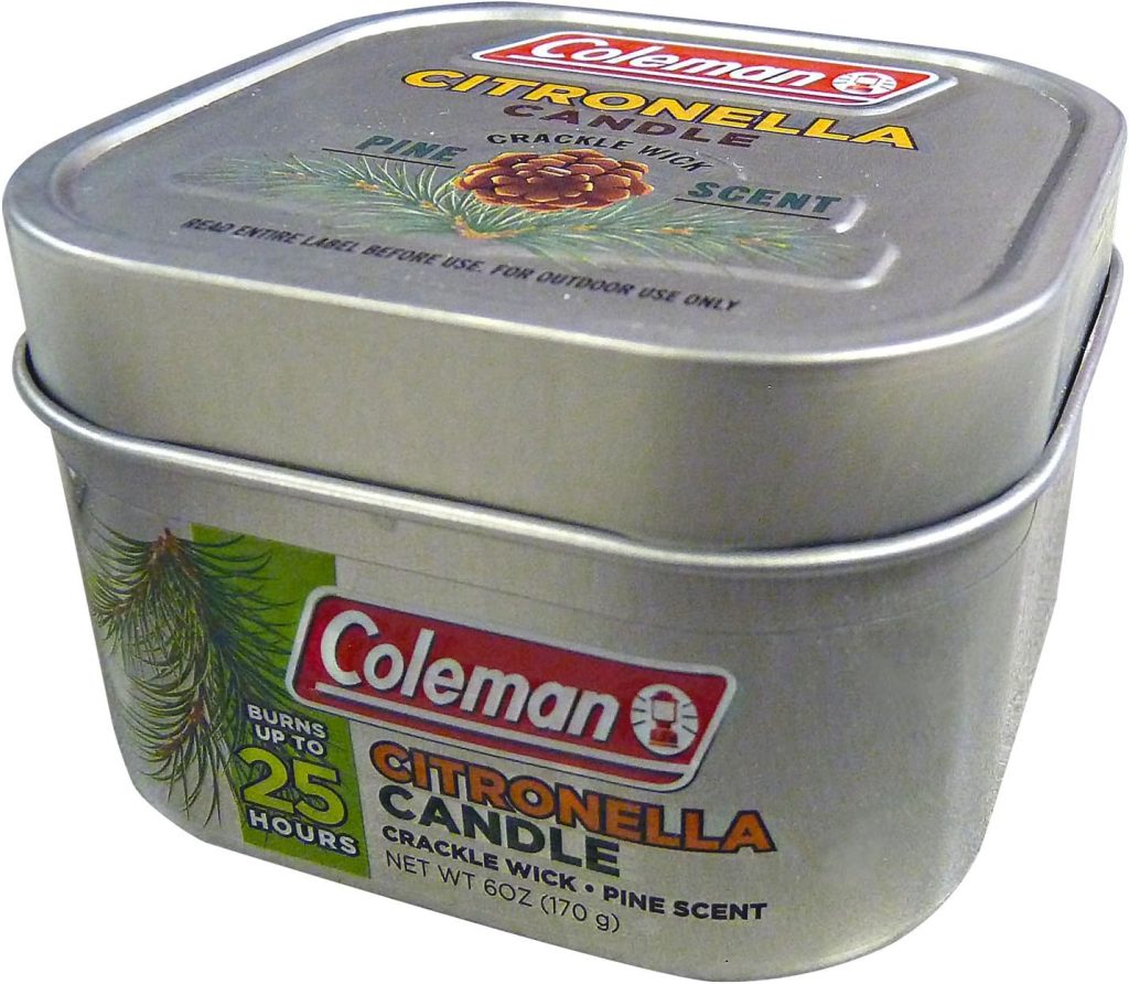 Coleman Pine Scented Citronella Candle with Wooden Crackle Wick - 6 oz Tin