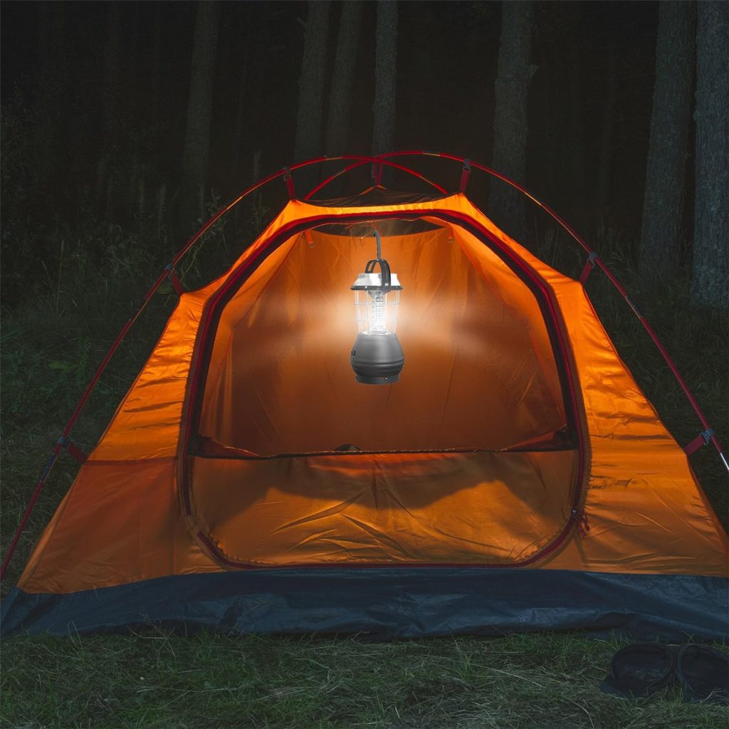 Solar Powered, Crank Dynamo, Battery Operated Lantern- 4 Ways to Power- 180 Lumen 36-LED with Adjustable Settings for Camping, Emergency by Whetstone , Blue, 10” (H) x 4” (L) x 5.25” (W)