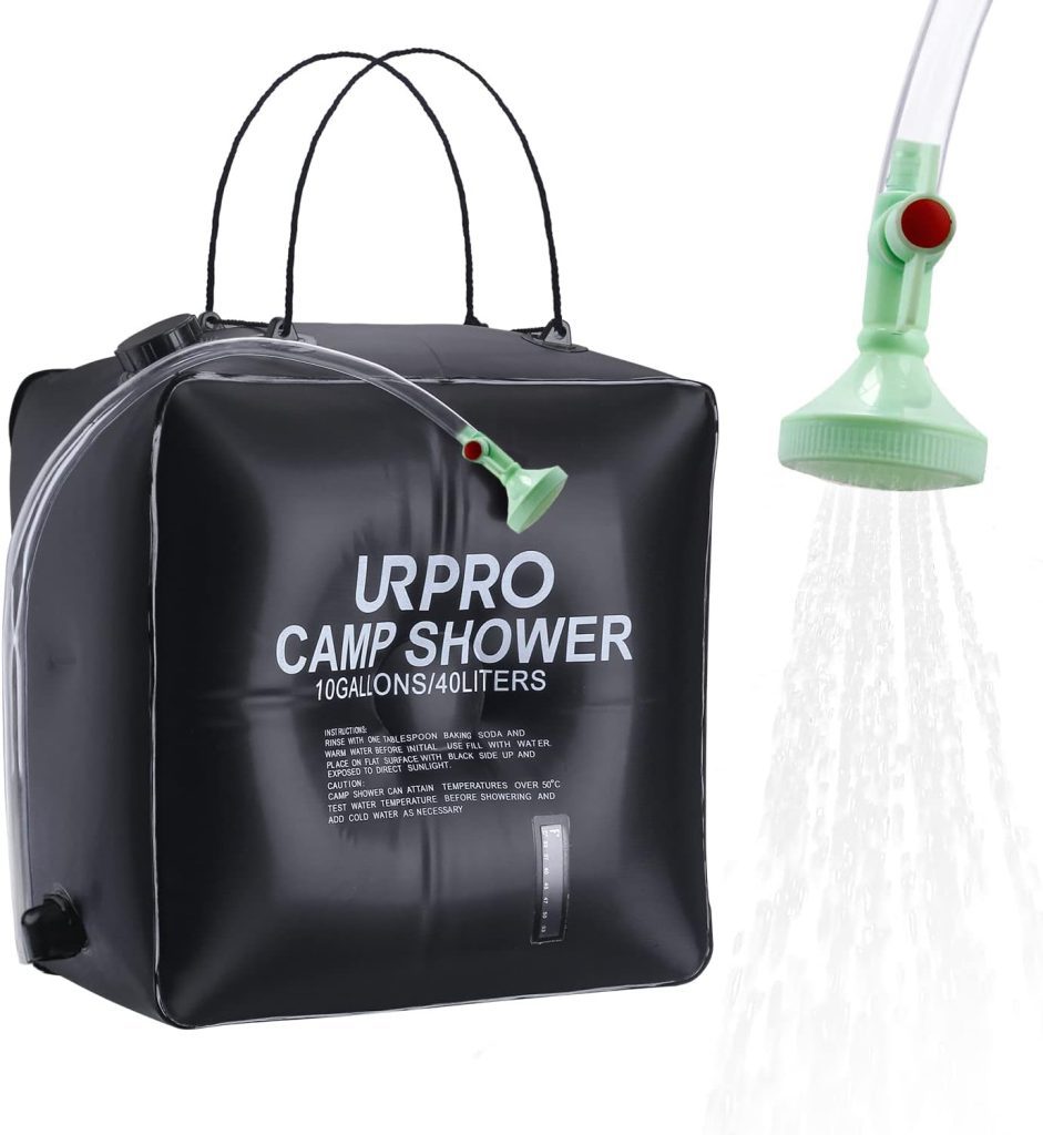 URPRO 10 gallons/40L Solar Shower Bag Heating Camping Outdoor Temperature Hot Water 45°C Hiking Climbing Beach