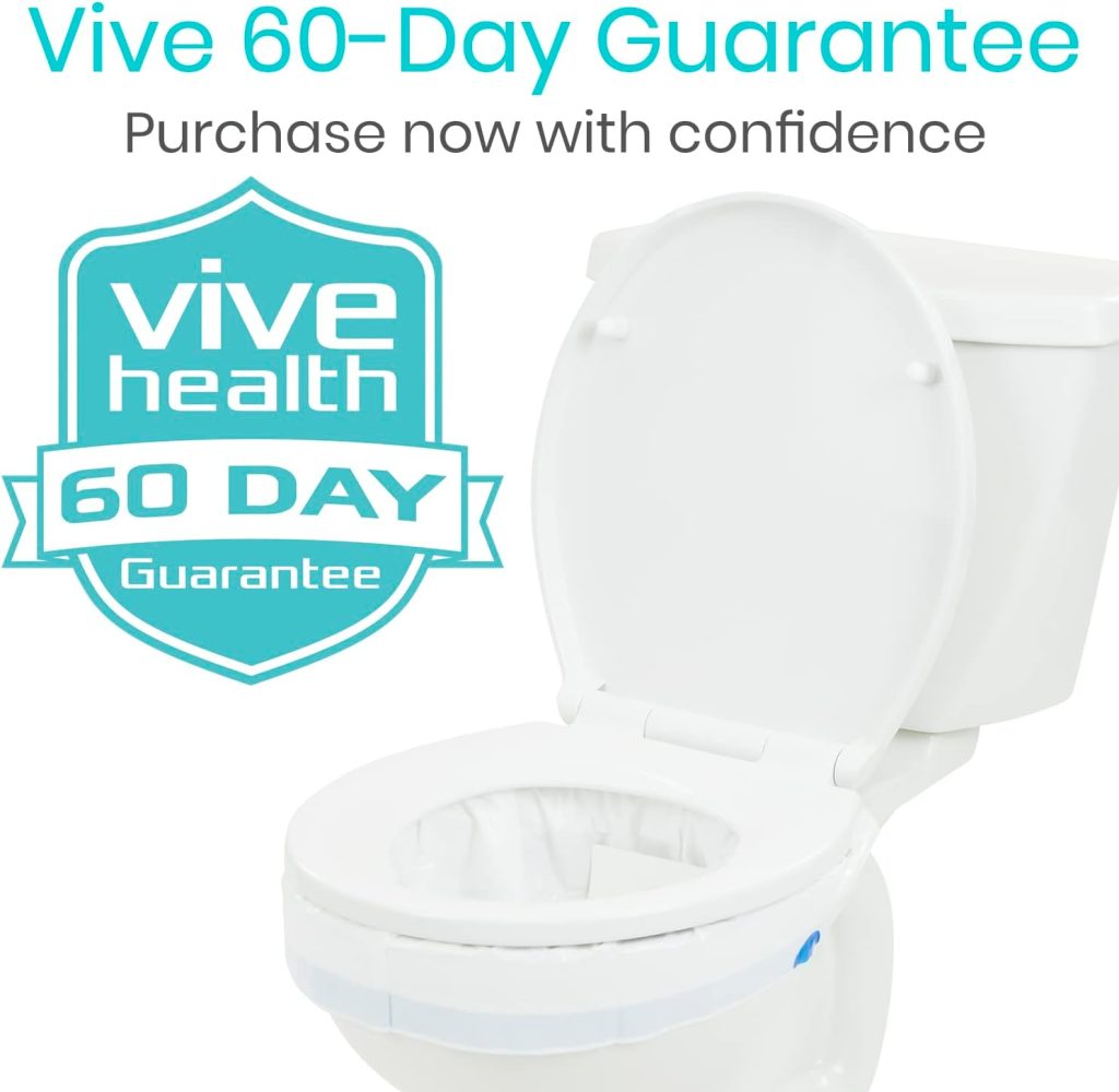 Vive Toilet Bowl Liners with Super Absorbent Pads (24 Pack) - Most Absorbent on Market - for Commodes Camping, Camp, Hurricane Preparedness Items Supplies Kit - Portable Porta Potty Bag