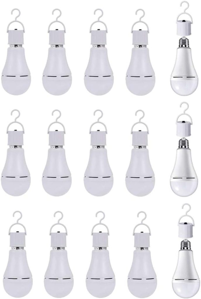 WAHADI (6 Pack) A21 Rechargeable Emergency LED Bulbs 9W Daylight White 6000K, Multi-Function Battery Backup Emergency Light for Power Outage Camping Outdoor Activity, Standard E26 Screw Base