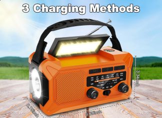 GINESBE Emergency Weather Radio Review 10000mah emergency weather radio with solar charging hand crank radio solar radio portable radio amfmnoaa radio led flas 1