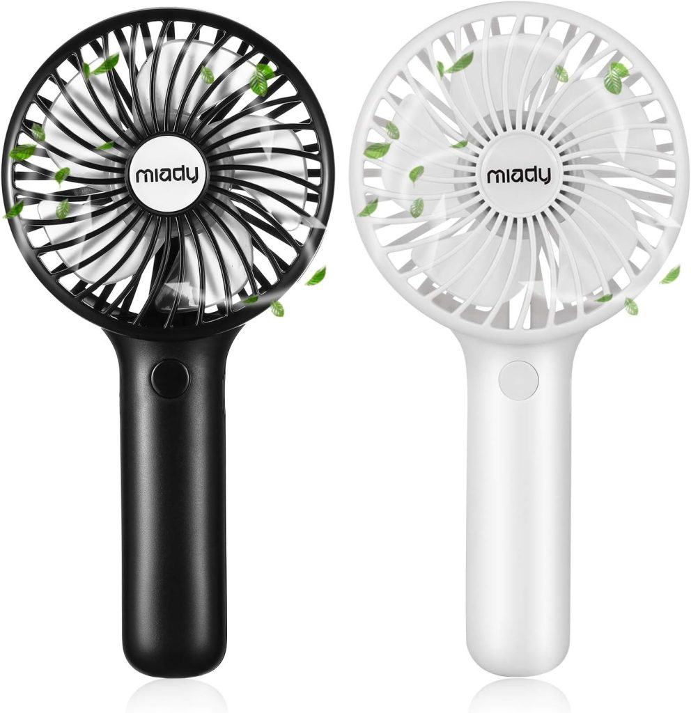 2-Pack Upgraded 5000mAh Portable Handheld Fan 3 Speed Mini USB Strong Wind 7-20 Hours Runtime Personal Electric Small Fan for Travel Office Outdoor