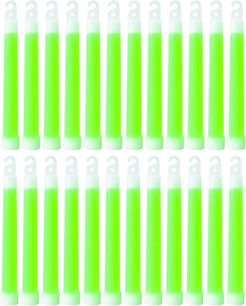 24 Pack Bright Glow Sticks Emergency Green Glow Sticks with 12 Hour Duration Chem Lights Sticks for Camping, Lights Parties, Emergency Light, Survival Kit, Blackout, Kids Activities
