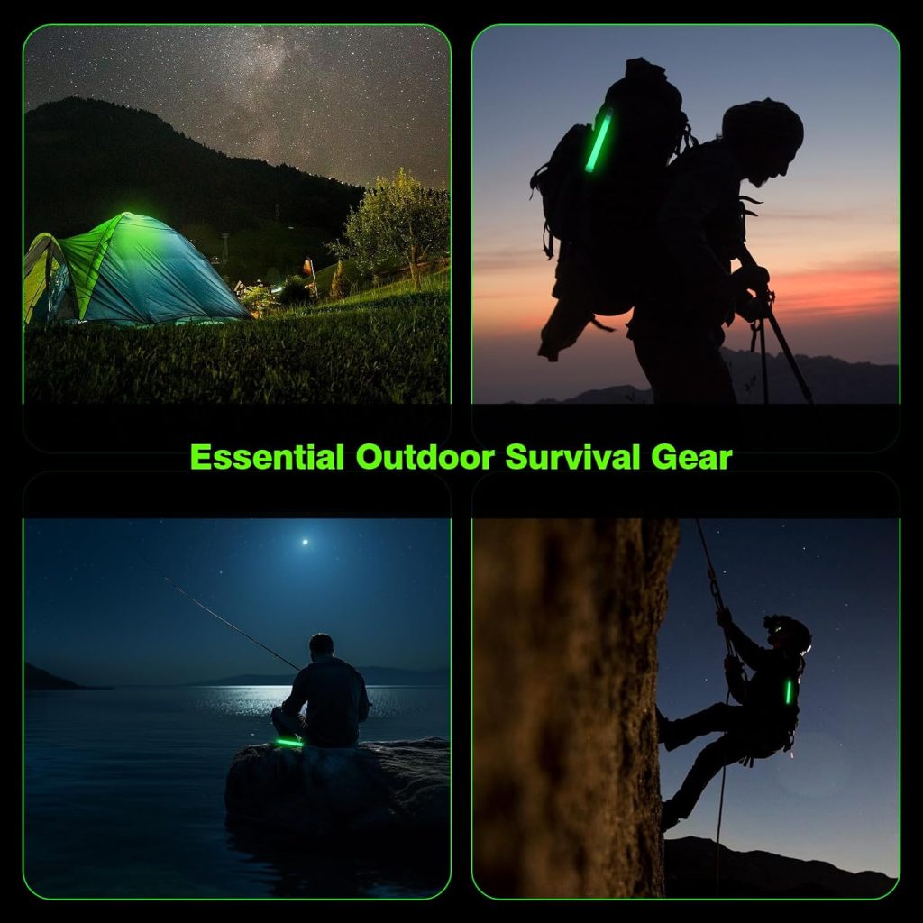 24 Pack Bright Glow Sticks Emergency Green Glow Sticks with 12 Hour Duration Chem Lights Sticks for Camping, Lights Parties, Emergency Light, Survival Kit, Blackout, Kids Activities