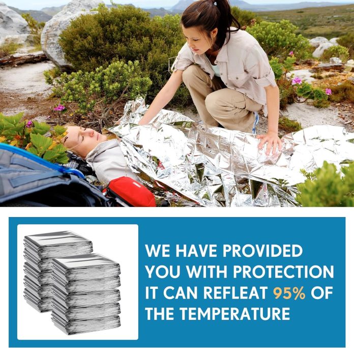 250 pack emergency blankets bulk 83 x 63 survival thermal blankets pack silver foil reflective safety blanket for cold o 3