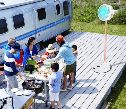 abvot 20000mah camping fan with 4 led lights rechargeable fan portable stepless speed and adjustable timer settings for 1 4