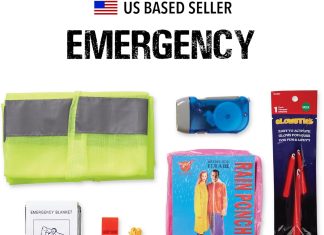 always prepared standard 62 piece roadside emergency car kit with jumper cables all in one auto safety and first aid kit 1