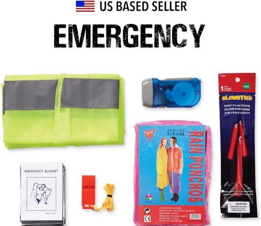 always prepared standard 62 piece roadside emergency car kit with jumper cables all in one auto safety and first aid kit 1