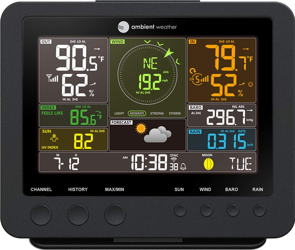 Ambient Weather WS-7078 Smart Weather Station w/WiFi Remote Monitoring and Alerts