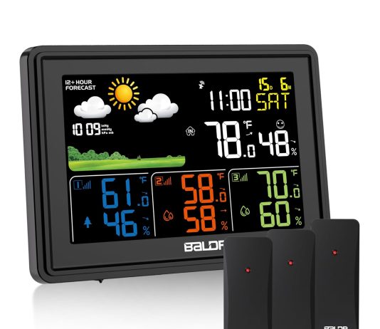 baldr wireless color display weather station with moon phase barometric pressure temperature and humidity sensors for in