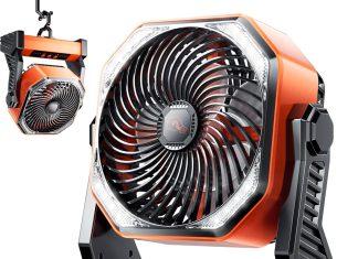 camping led fan with light 20000mah rechargeable battery powered outdoor tent fan with light and hook 4 speed personal u