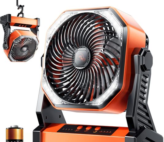 camping led fan with light 20000mah rechargeable battery powered outdoor tent fan with light and hook 4 speed personal u