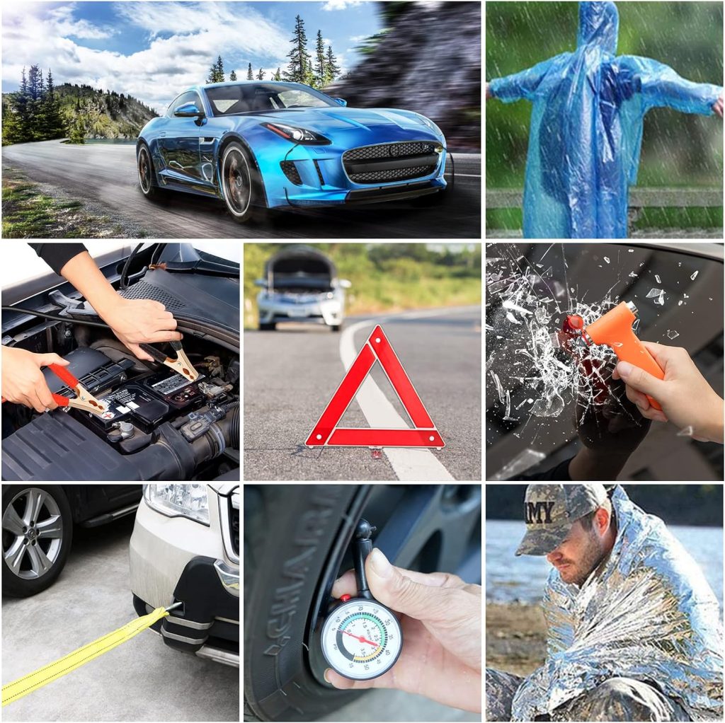 Car Roadside Emergency Kit - 86pcs Winter Traveler Safety Road Side Assistance Kits, Car Kit Essentials for Men, Women, Teen Car Roadside Emergency Kit - 86pcs Winter Traveler Safety Road Side Assistance Kits, Car Kit Essentials for Men, Women, Teen