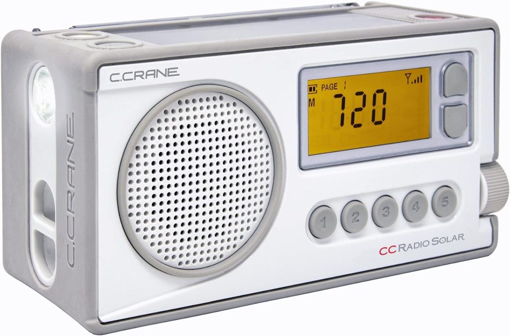 CCRadio Solar Wind-Up Portable Emergency Crank Digital Radio AM, FM, NOAA Weather Alert, Built in LED Flashlight and Cellphone Charger, Battery Operated Everyday Use by C. Crane