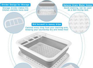 collapsible dish drying rack portable dish drainers for kitchen counterkitchen sink organizer rv accessories camper kitc 2