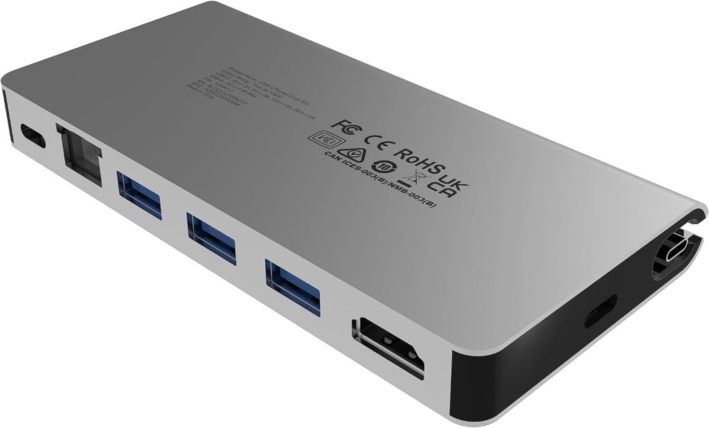 Comdigital USB C Hub,8-in-1 USB-C Pocket Dock 810 （100W Power Delivery,Equipped with Two Specifications of Connecting Cables(Supports PXE, MAPT)