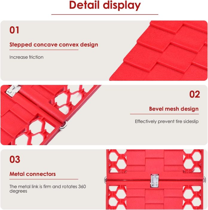 dedc foldable car tire traction mat pad winter tire tracks jack board grips go treads foldable road chews tire emergency 2