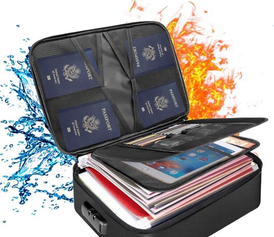docsafe document bag with lockfireproof 3 layer file storage case with water resistant zipperdocument safe portable trav