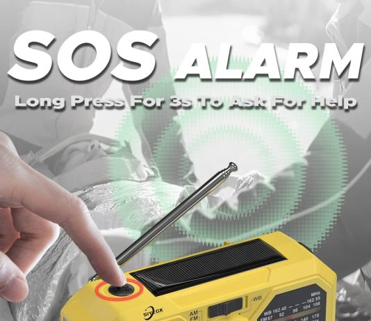emergency weather radio with hand crank solar cell phone charger portable 3500mah power bank noaaamfm radiobattery power 1