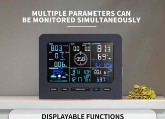 fengtu smart weather station with 7 in1 outdoor sensor and wireless temperature sensortemperatureanemometerrain gaugeuv 1 2