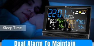 geevon indoor outdoor weather station color digital weather thermometer wireless with 3 remote sensorsbarometerusb charg 3