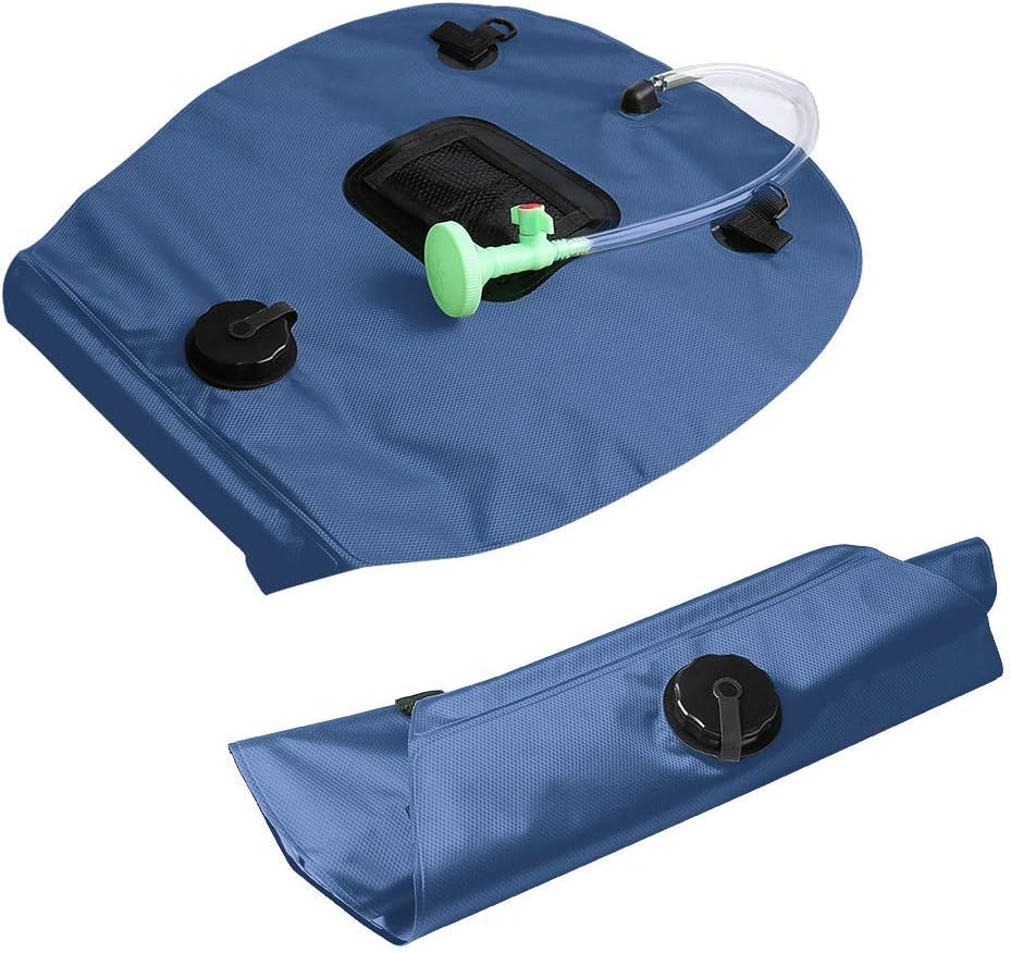 KIPIDA Solar Shower Bag | 5 Gal/20L Solar Heating Camping Shower Bag | Removable Hose | On-Off Switchable Shower Head | Ducha Portatil | Traveling Shower | Portable Shower for Beach Swimming, Hiking