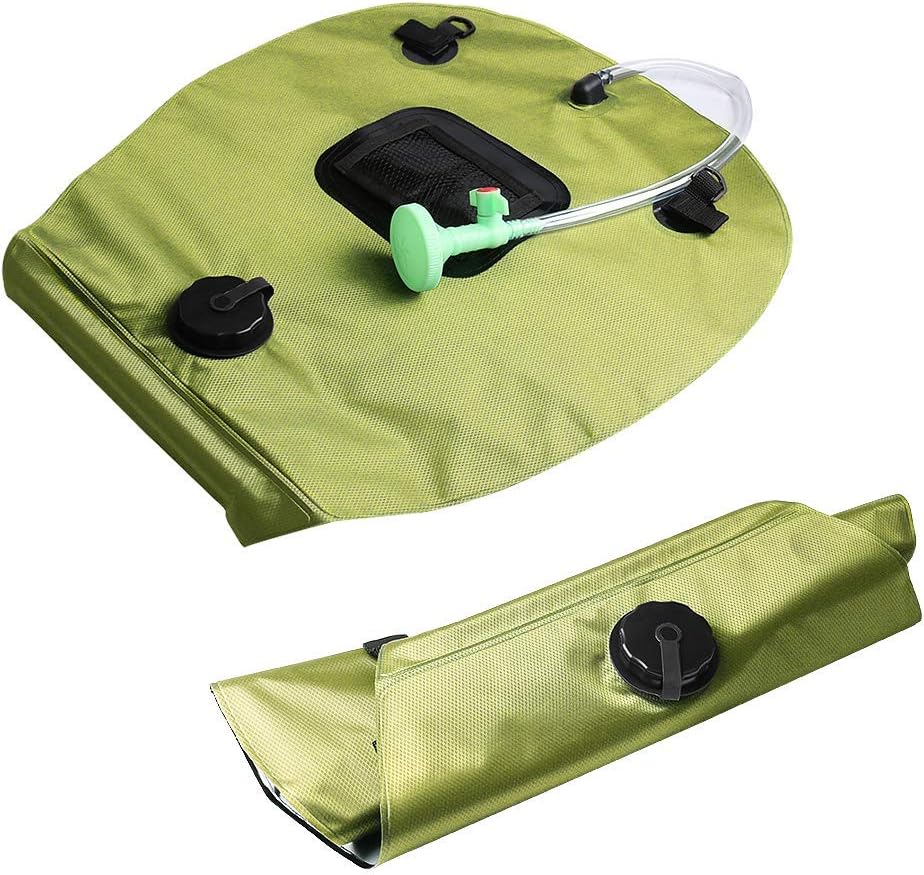 KIPIDA Solar Shower Bag | 5 Gal/20L Solar Heating Camping Shower Bag | Removable Hose | On-Off Switchable Shower Head | Ducha Portatil | Traveling Shower | Portable Shower for Beach Swimming, Hiking