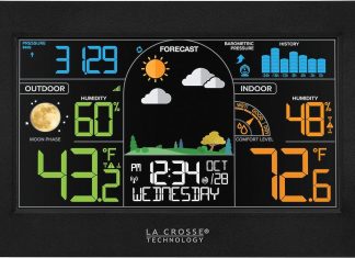 la crosse technology s77925 int wireless color weather station black