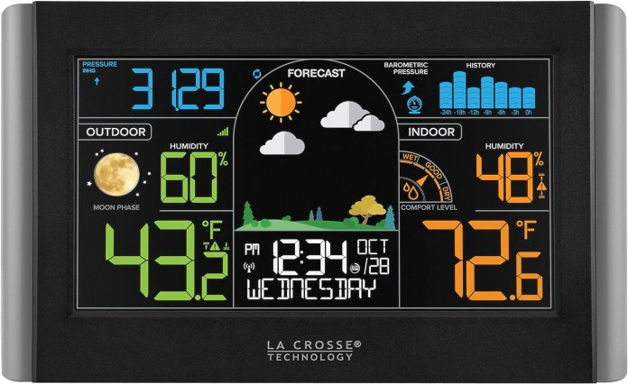 la crosse technology s77925 int wireless color weather station black