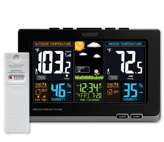 la crosse technology s84107 int color forecast station black 4
