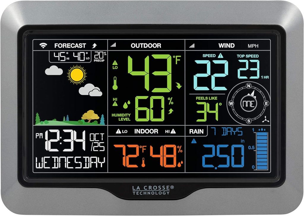La Crosse Technology V42-PRO-INT Professional Weather Center with Combo Sensor and Remote Monitoring, Black