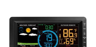 newentor weather station wireless indoor outdoor with rain gauge and wind speed professional tempest digital weather sta 2