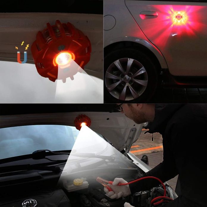 noone car roadside emergency kit with jumper cables automobile roadside assistance tool kit waterproof warning light and
