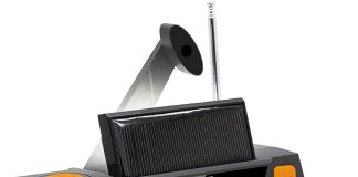 npet emergency solar hand crank radio amfmnoaa portable weather radio for hurricane seasonwith 1w led flashlightcell pho
