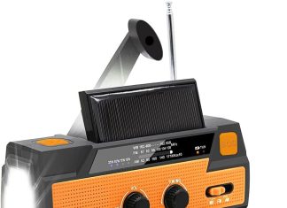 npet emergency solar hand crank radio amfmnoaa portable weather radio for hurricane seasonwith 1w led flashlightcell pho