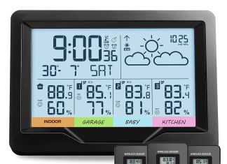 oule gmbh weather stations indoor outdoor thermometer wireless temperature humidity monitor with digital atomic clock we
