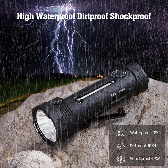pplee emergency solar hand crank radio with 5 led flashlight for survival noaaamfm weather alert radio with reading lamp 1