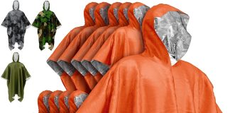 prepared4x emergency rain poncho with mylar blanket liner survival blankets for car heavy duty waterproof camping gear 1