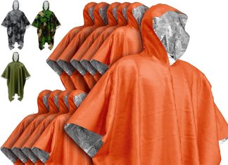 prepared4x emergency rain poncho with mylar blanket liner survival blankets for car heavy duty waterproof camping gear 1