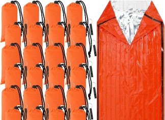 qunclay 24 set emergency sleeping bag survival bivvy sack blanket with whistles lightweight portable thermal survival ba