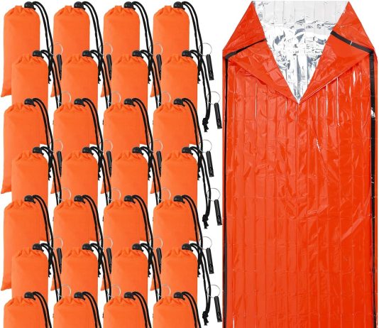 qunclay 24 set emergency sleeping bag survival bivvy sack blanket with whistles lightweight portable thermal survival ba